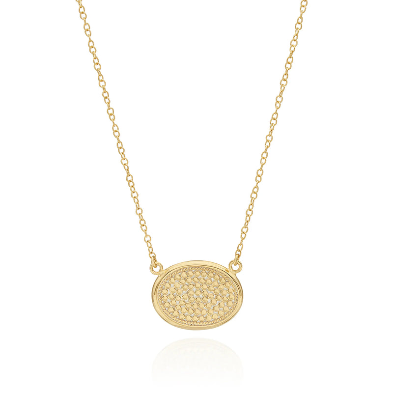 Anna Beck Smooth Rim Oval Necklace - Gold