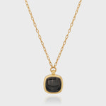 Anna Beck Small Hypersthene Cushion Pendant Necklace - Gold