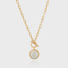 Anna Beck Coin Toggle Pearl Necklace - Gold