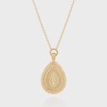 Anna Beck Medallion Scallop Drop Necklace - Gold