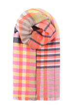 Ombré London Multi Checks Scarf - Pink Multi