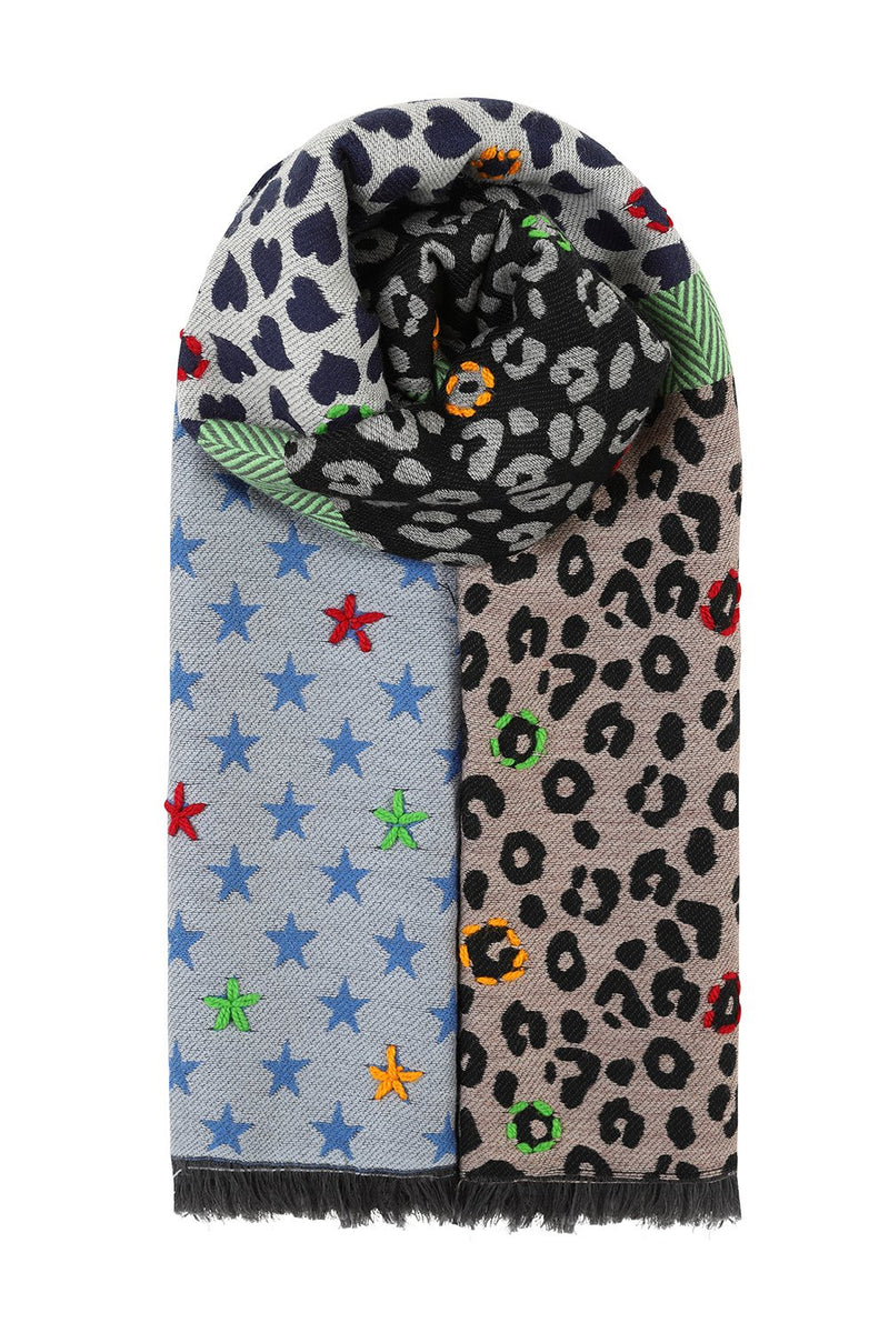 Ombre London Multi Stars Jacquard Scarf - Multi