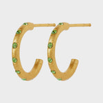 LULU Copenhagen OMG Hoops Pair Earrings Crystal Green - Gold Plated