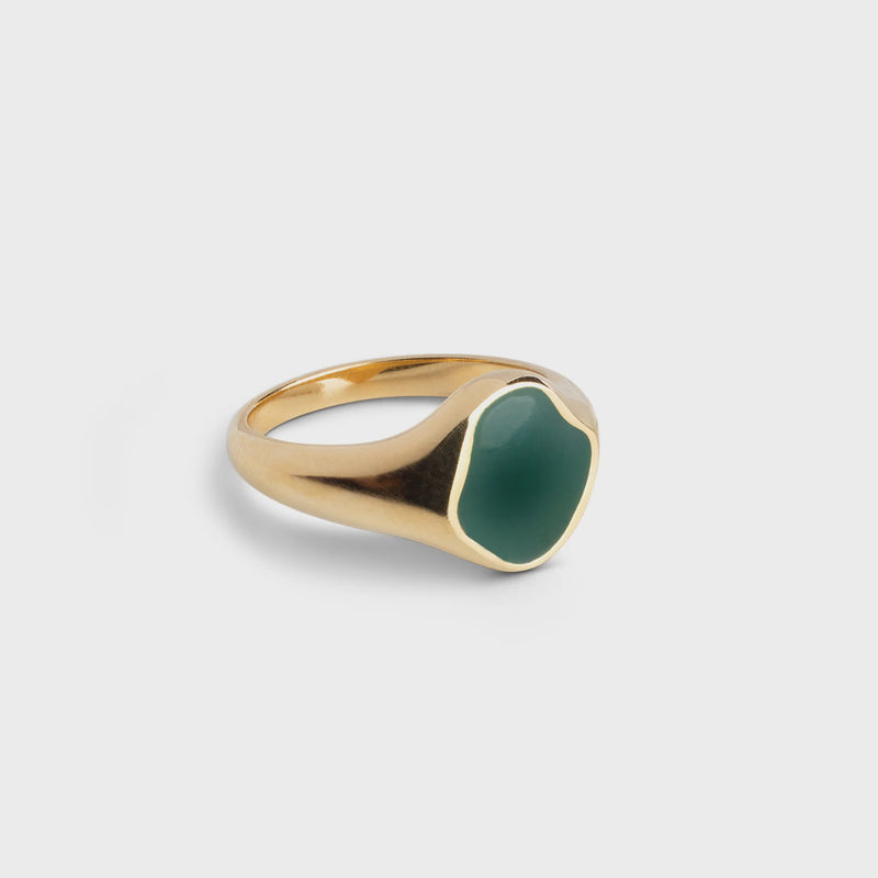 Enamel Copenhagen Luna Ring  - Petrol Green