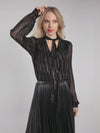 Nooki Sheerin Metallic Jacquard Blouse - Black