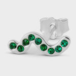 LULU Copenhagen Snaky Green Earring - Silver Plated