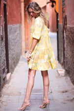 Poppy Field The Label Elsas Mini Dress - Baby Flow Yellow