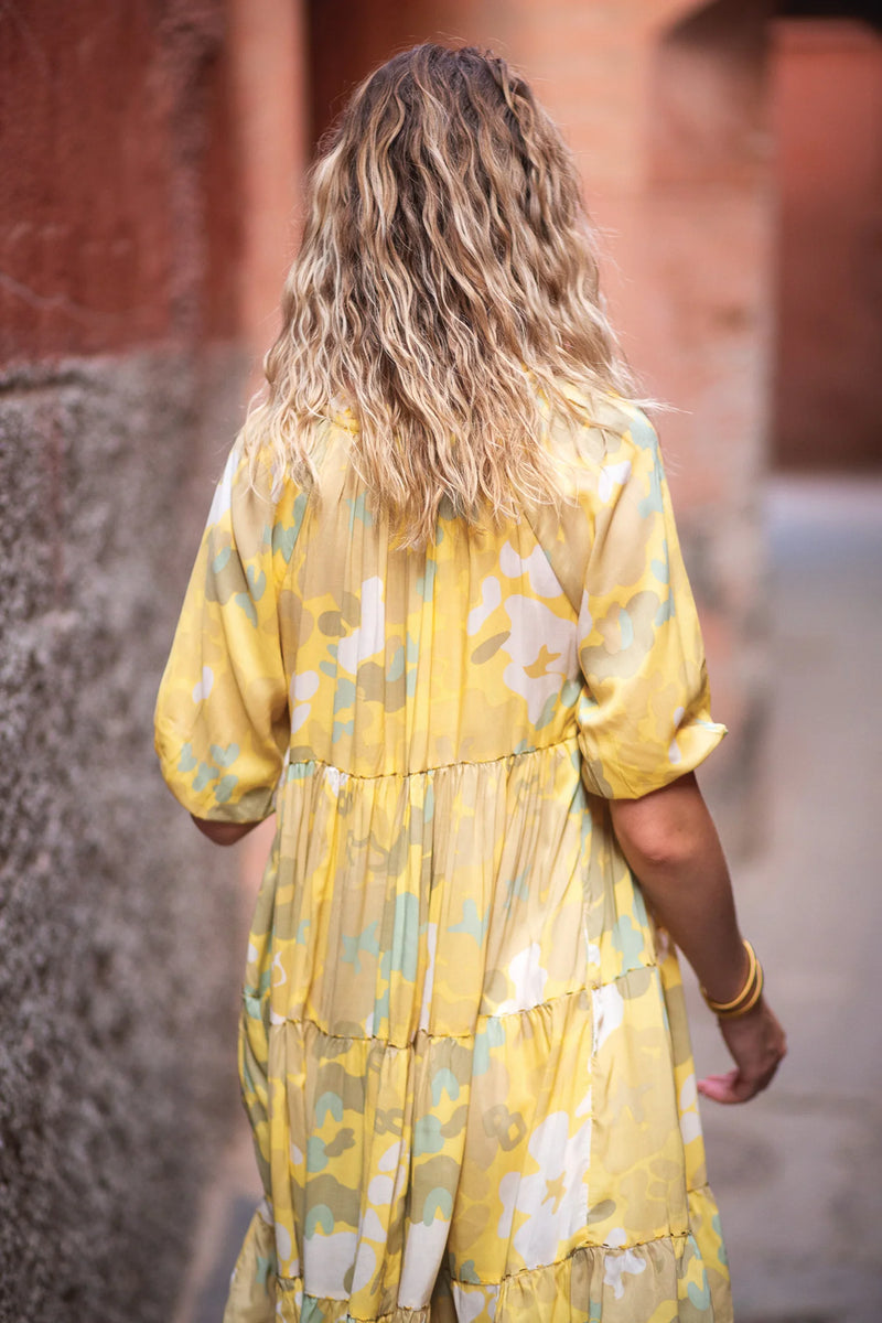 Poppy Field The Label Elsas Mini Dress - Baby Flow Yellow