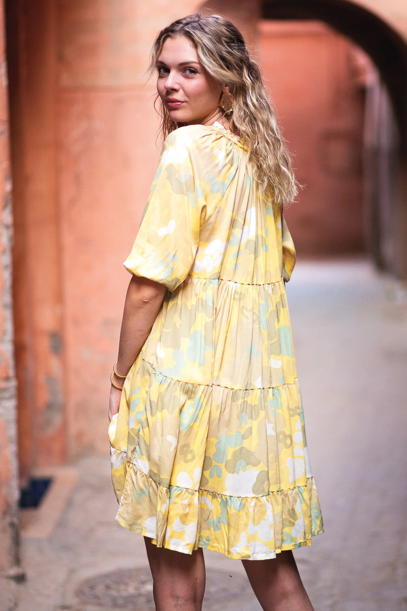 Poppy Field The Label Elsas Mini Dress - Baby Flow Yellow