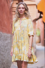 Poppy Field The Label Elsas Mini Dress - Baby Flow Yellow