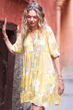 Poppy Field The Label Elsas Mini Dress - Baby Flow Yellow