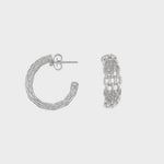 The Hoop Station Mesh Textured Cage Hoops - Silver