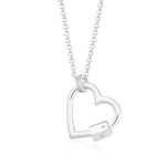 Scream Pretty Heart Carabiner Charm Collector Necklace - Silver Standard Length Chain