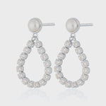 Scream Pretty Hannah Martin Tennis & Pearl Teardrop Stud Earrings - Sterling Silver