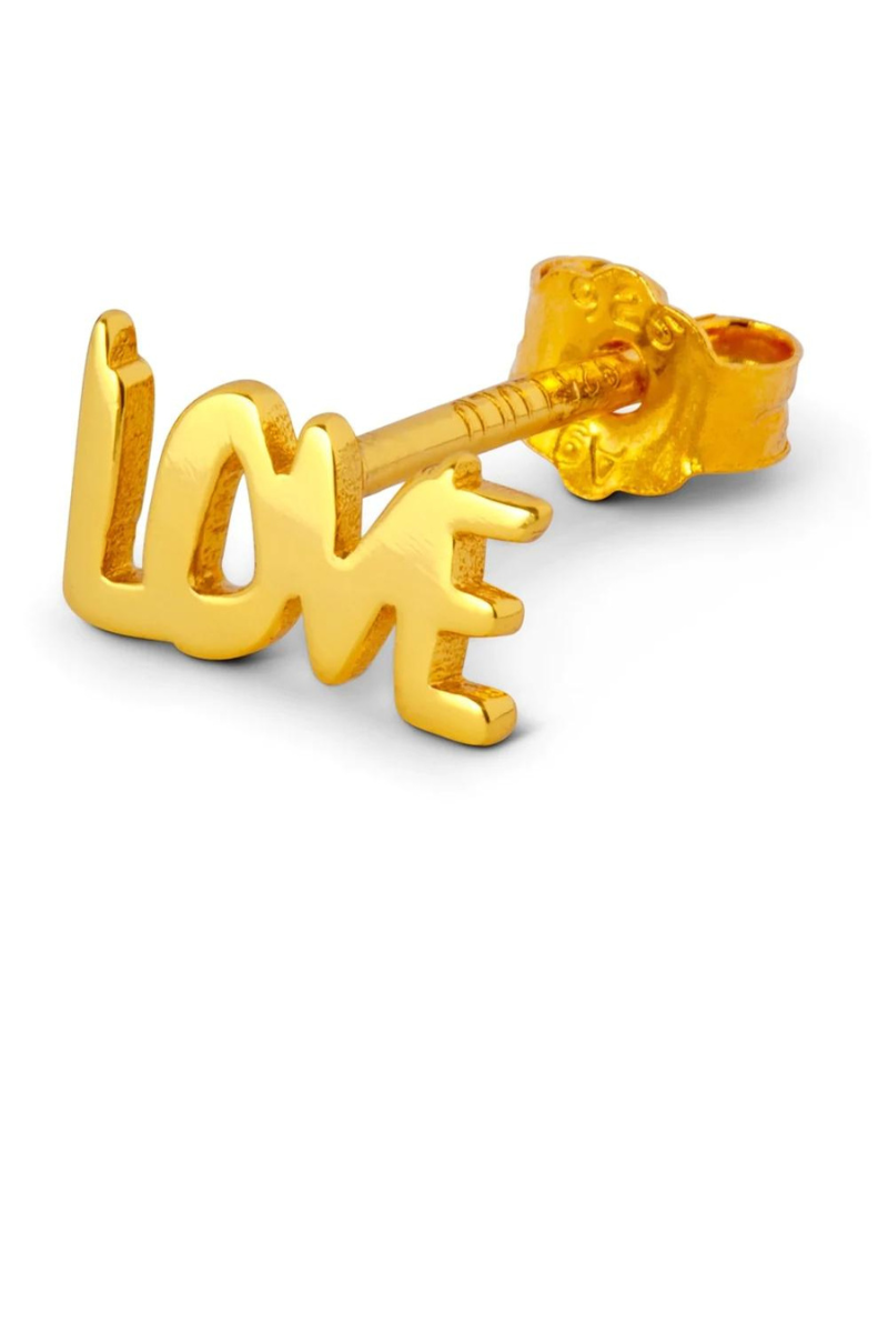 LULU Copenhagen Word Love Earring - Gold Plated