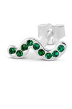 LULU Copenhagen Snaky Green Earring - Silver Plated