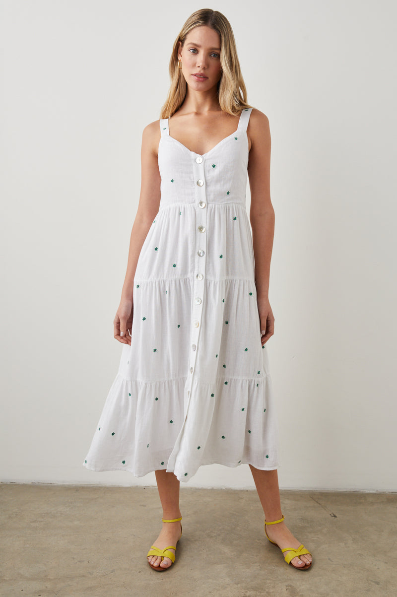 Rails Violet Dress - Green Daisy Embroidery