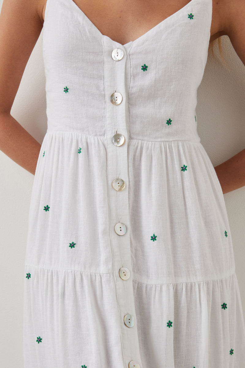 Rails Violet Dress - Green Daisy Embroidery