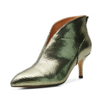 Shoe The Bear Valentine Leather Low Cut Bootie - Silver Olive