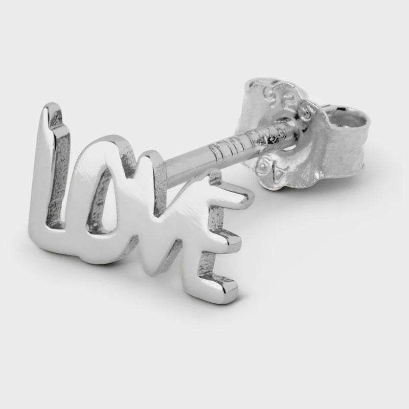 LULU Copenhagen Word Love Earring - Silver Plated