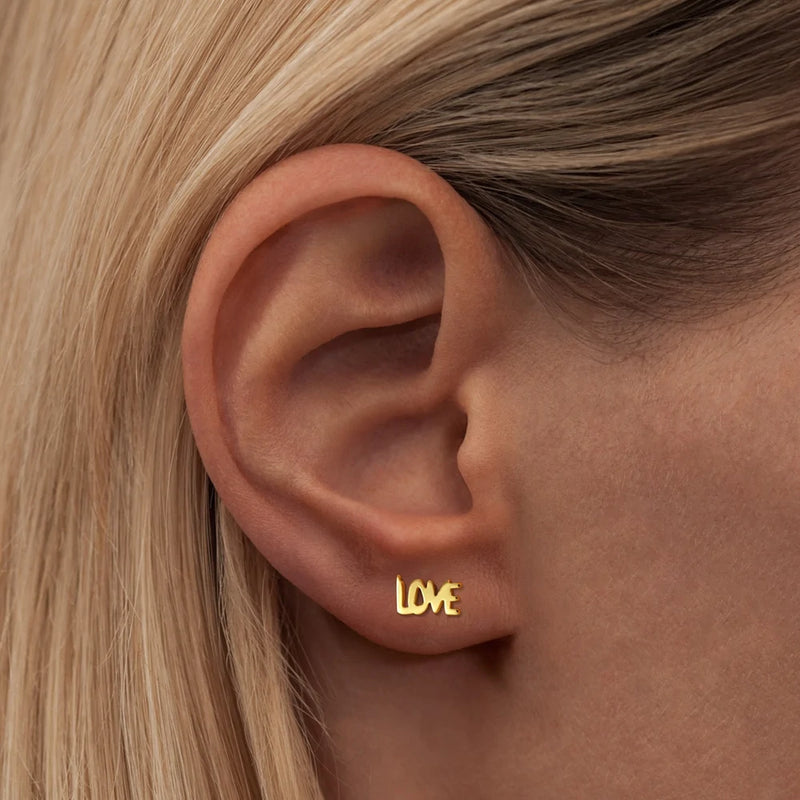 LULU Copenhagen Word Love Earring - Gold Plated