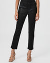 Paige Mayslie Straight Ankle Jeans - Black Fog Luxe Coated