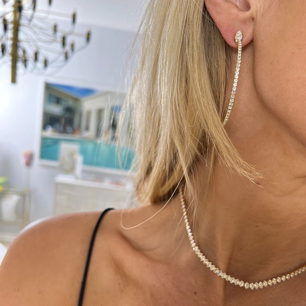 Caroline Svedbom Crystal Loop Earrings Gold - Crystal