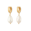 Scream Pretty Hannah Martin Baroque Pearl Huggie Earrings - Gold Plated