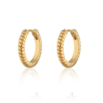 Scream Pretty Large Twist Huggie Hoop Earrings - Gold Plated