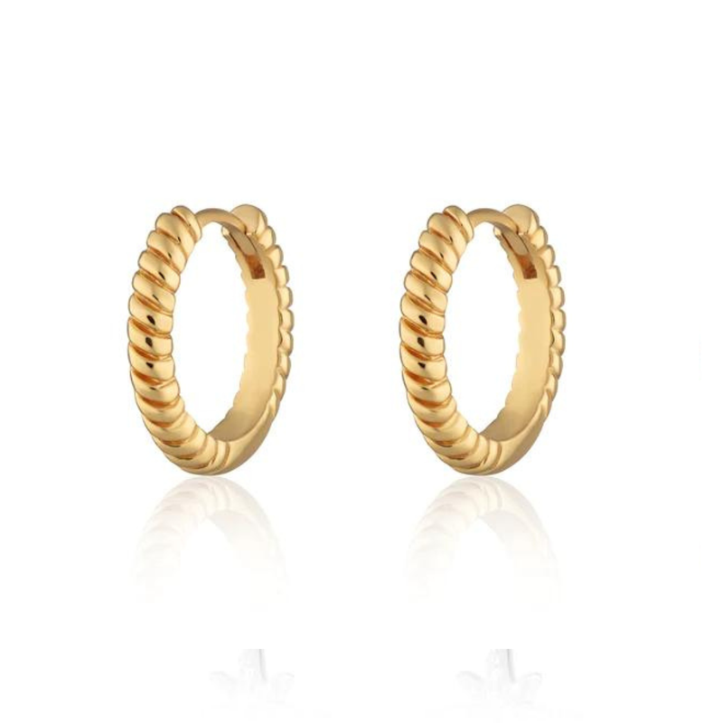 Scream Pretty Large Twist Huggie Hoop Earrings - Gold Plated