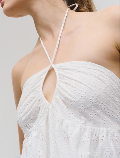 Idano Viviano Embroidered Dress - White