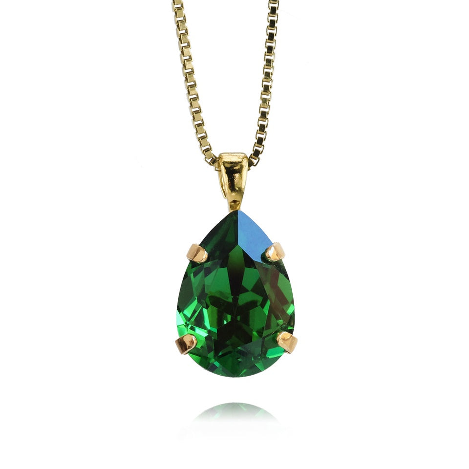Caroline Svedbom Mini Drop Necklace - Dark Green