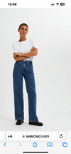 Selected Femme Alice High Waisted Wide Jeans - Blue Jeans