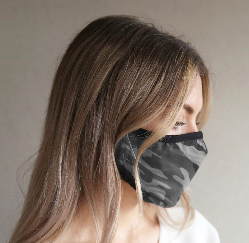 Breathe and Protect Organic Cotton Face Mask - Grey Camo