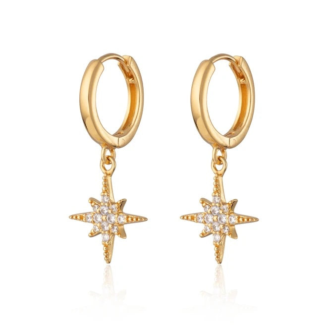 Scream Pretty Starburst Hoop Earrings -  Gold Plated