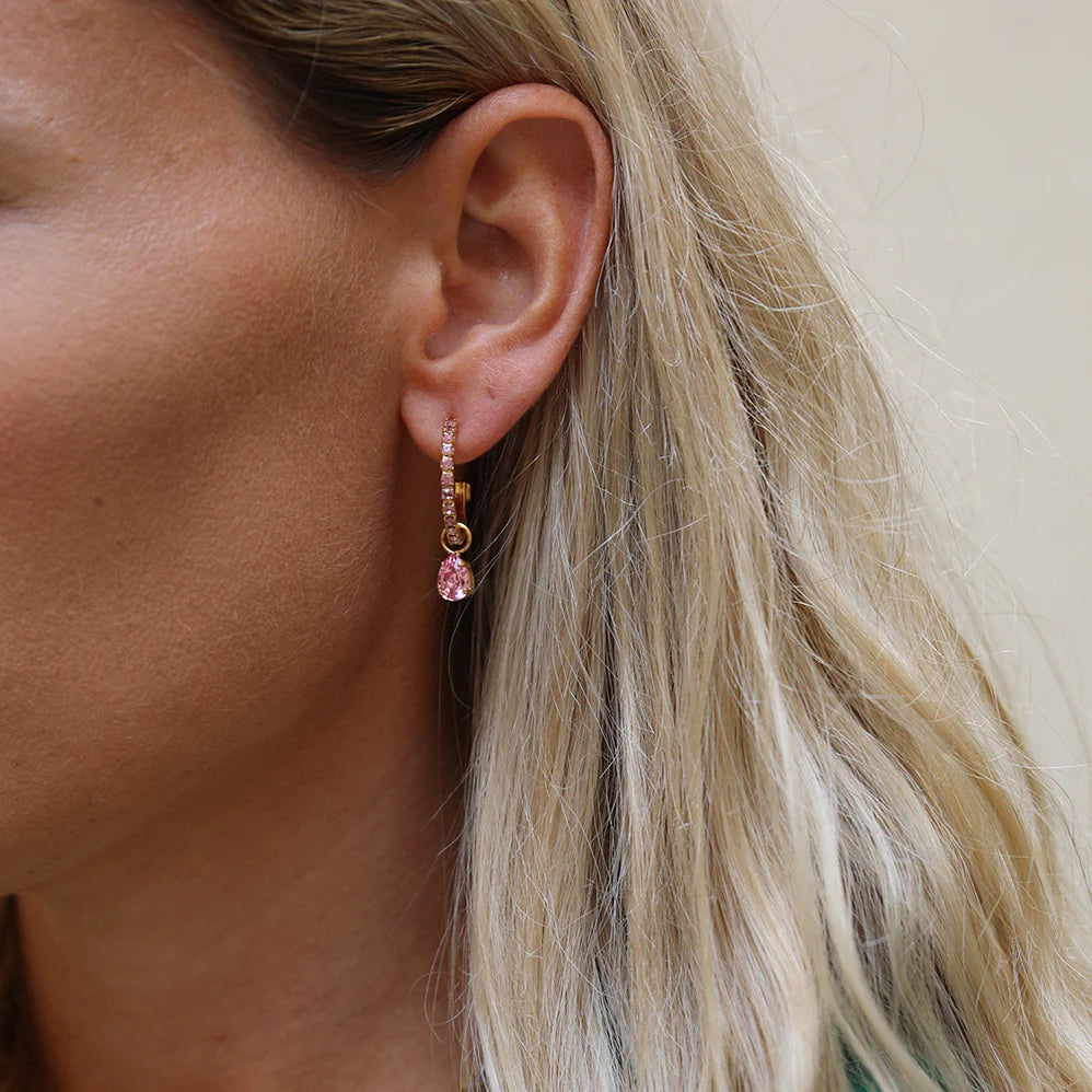 Caroline Svedbom Tracy Loop Earrings Gold - Light Rose