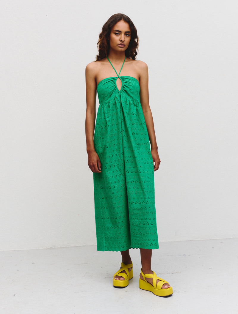 Idano Viviano Embroidered Dress - Green