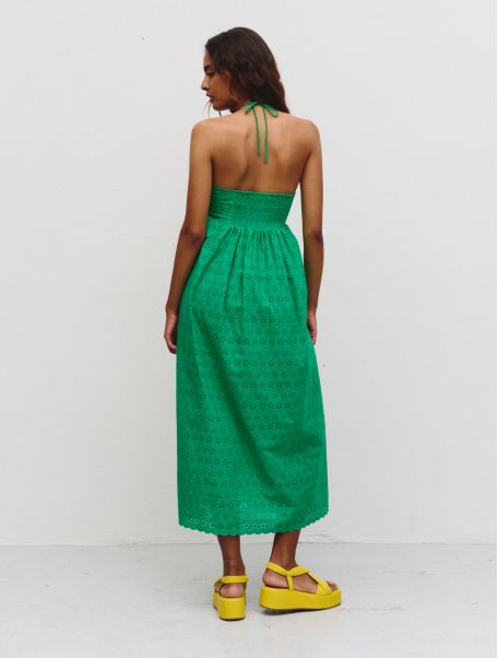 Idano Viviano Embroidered Dress - Green