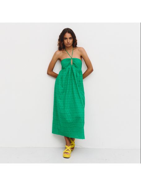 Idano Viviano Embroidered Dress - Green
