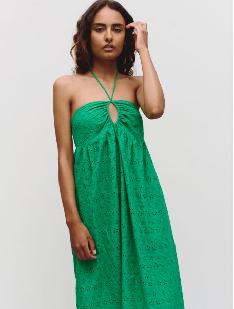 Idano Viviano Embroidered Dress - Green