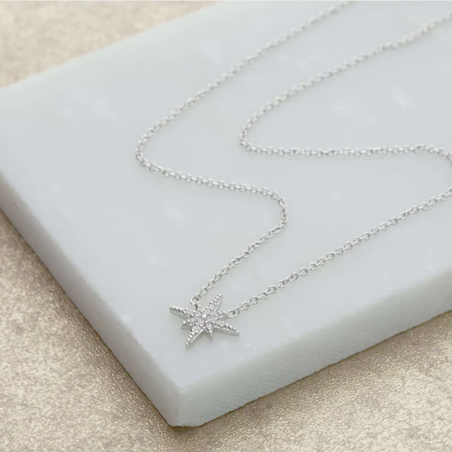 Scream Pretty Starburst Necklace With Slider Clasp - Sterling Silver