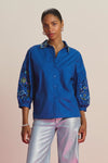Pom Amsterdam Embroidery Blouse - Ink Blue