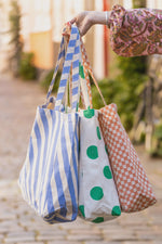 Black Colour Vonda Cotton Shopper - Blue Stripe