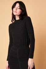 Petite Mendigote Terese Lurex Top - Black